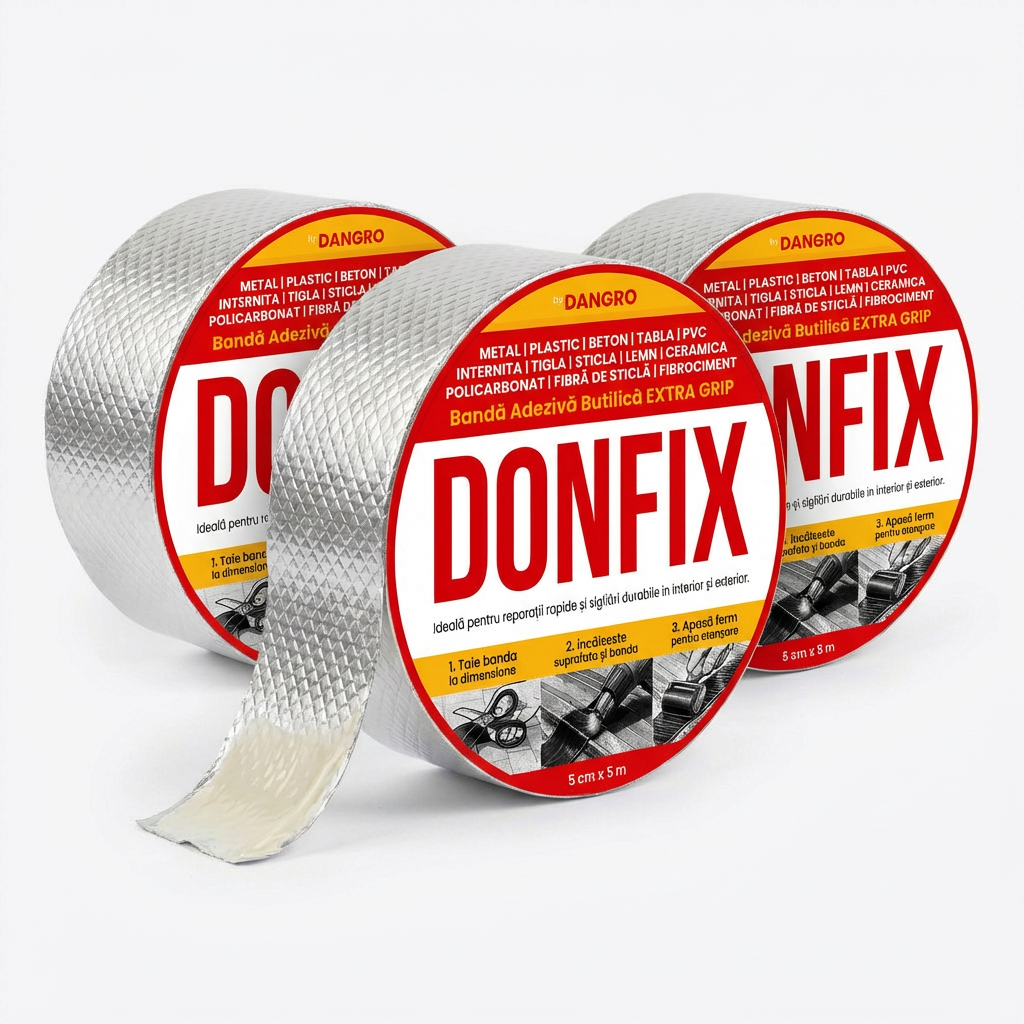 Bandă Adezivă Butilică Profesională 5cm x 5metri | DONFIX