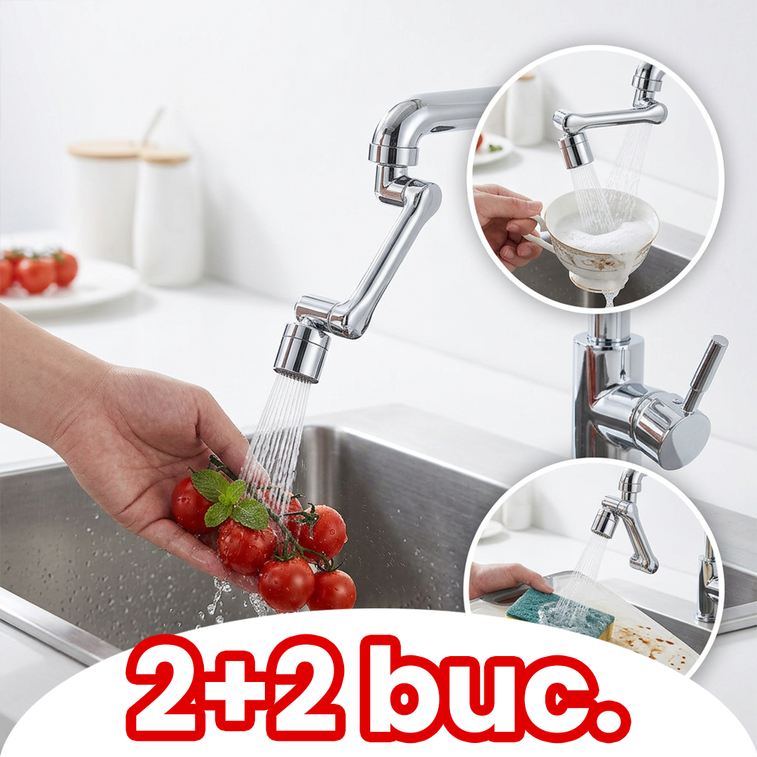 Pachet 1+1 Extensie Robinet 360° din Metal – Control Total al Apei în Bucătărie și Baie