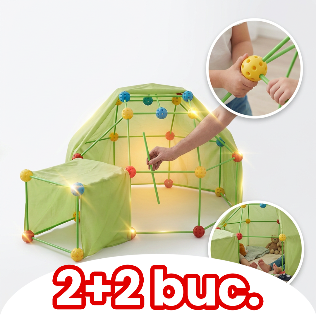 Pachet 1+1 Kit Cort Copii – Construcții Mai Mari, Joacă Fără Limite și Creativitate Dublă