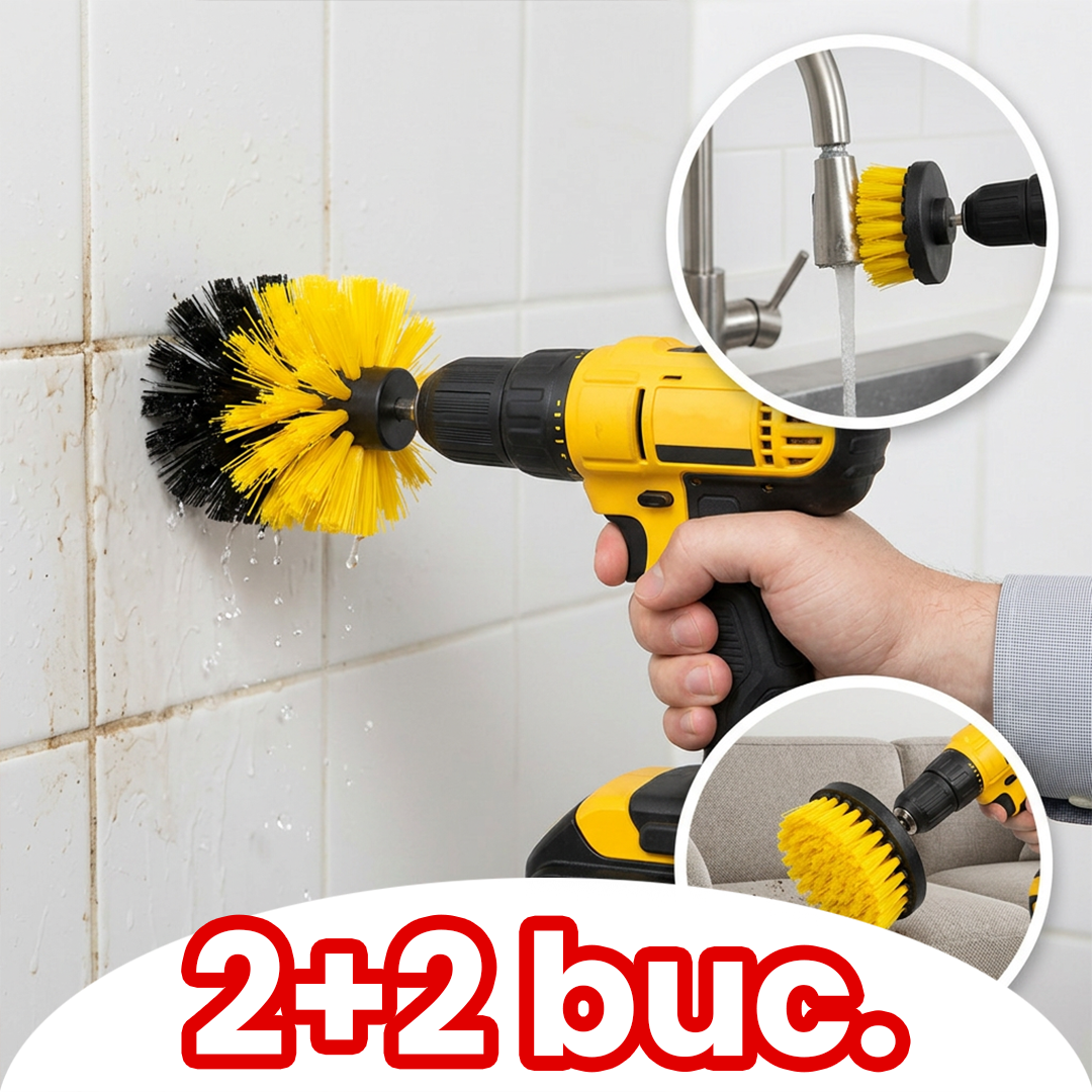 Pachet 1+1 Set 3 Perii de Curățare pentru Bormașină – Curățenie Rapidă și Fără Efort pe Orice Suprafață