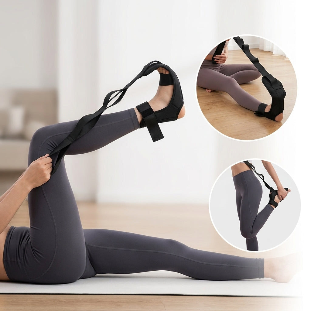 1+1 Coardă pentru Întindere Yoga și Reabilitare – Flexibilitate, Postură Corectă și Mobilitate Mai Bună