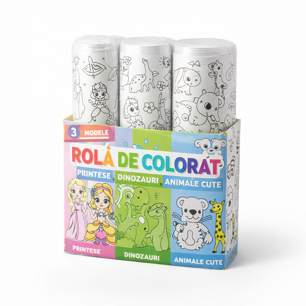 Rola cu Desene de Colorat - Animale