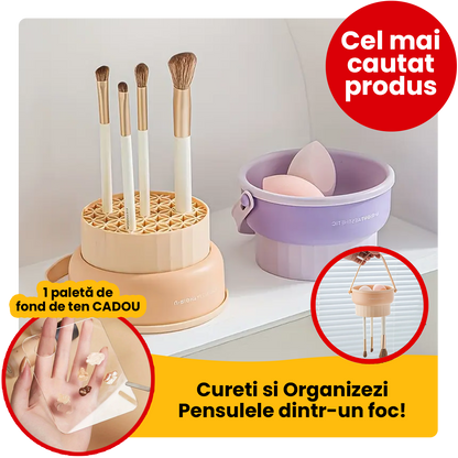 Suport uscare si depozitare pensule machiaj