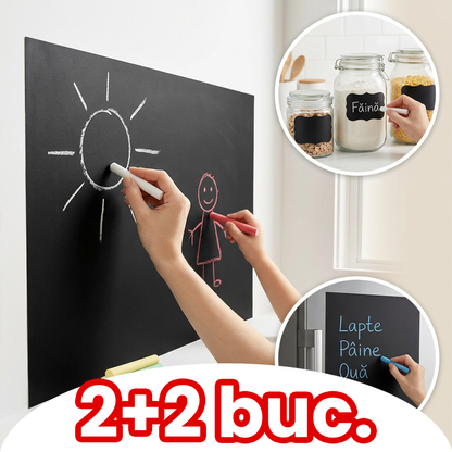1+1 Tapet Tablă Cretă Autoadezivă 200x45 cm + 5 Crete