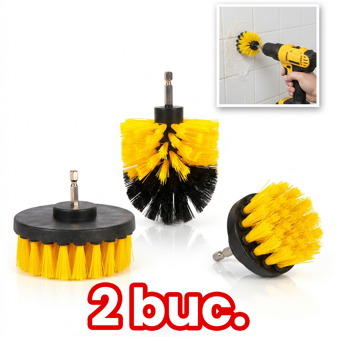 Set 3 Perii de Curățare pentru Bormașină – Curățenie Rapidă Fără Efort