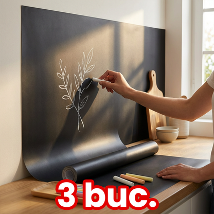 1+1 Tapet Tablă Cretă Autoadezivă 200x45 cm + 5 Crete