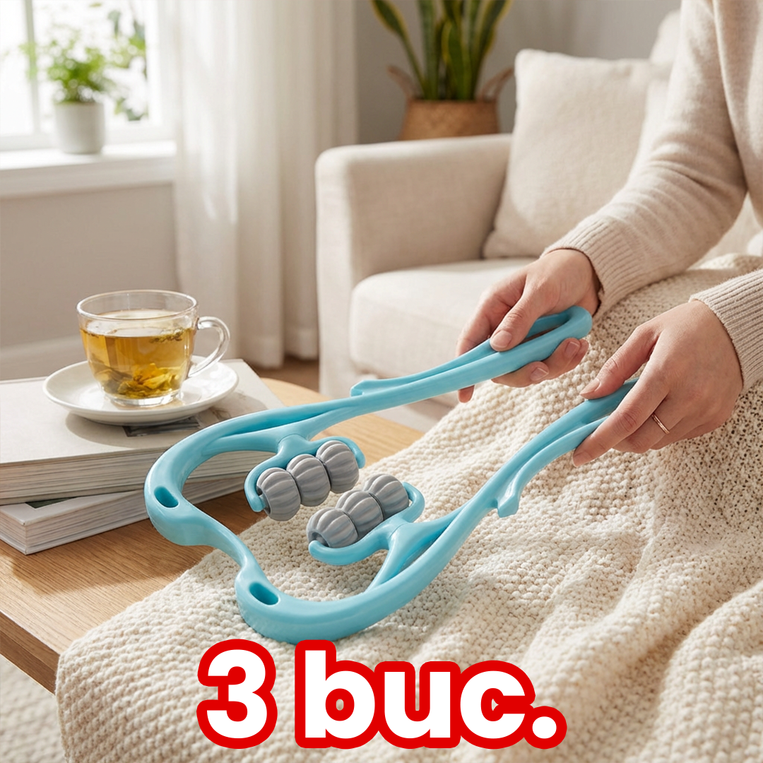 Masajor Cervical Manual cu Role – Relaxare Rapidă pentru Gât și Umeri