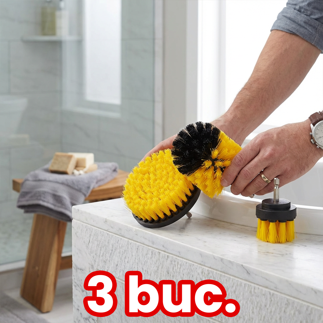 Set 3 Perii de Curățare pentru Bormașină – Curățenie Rapidă Fără Efort