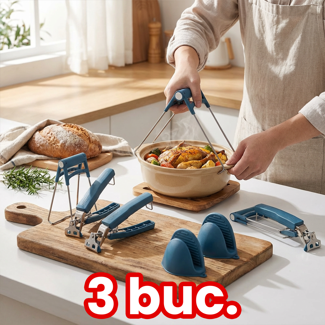 Set Clești și Cleme pentru Vase Fierbinți – Manipulează Sigur Fără Arsuri