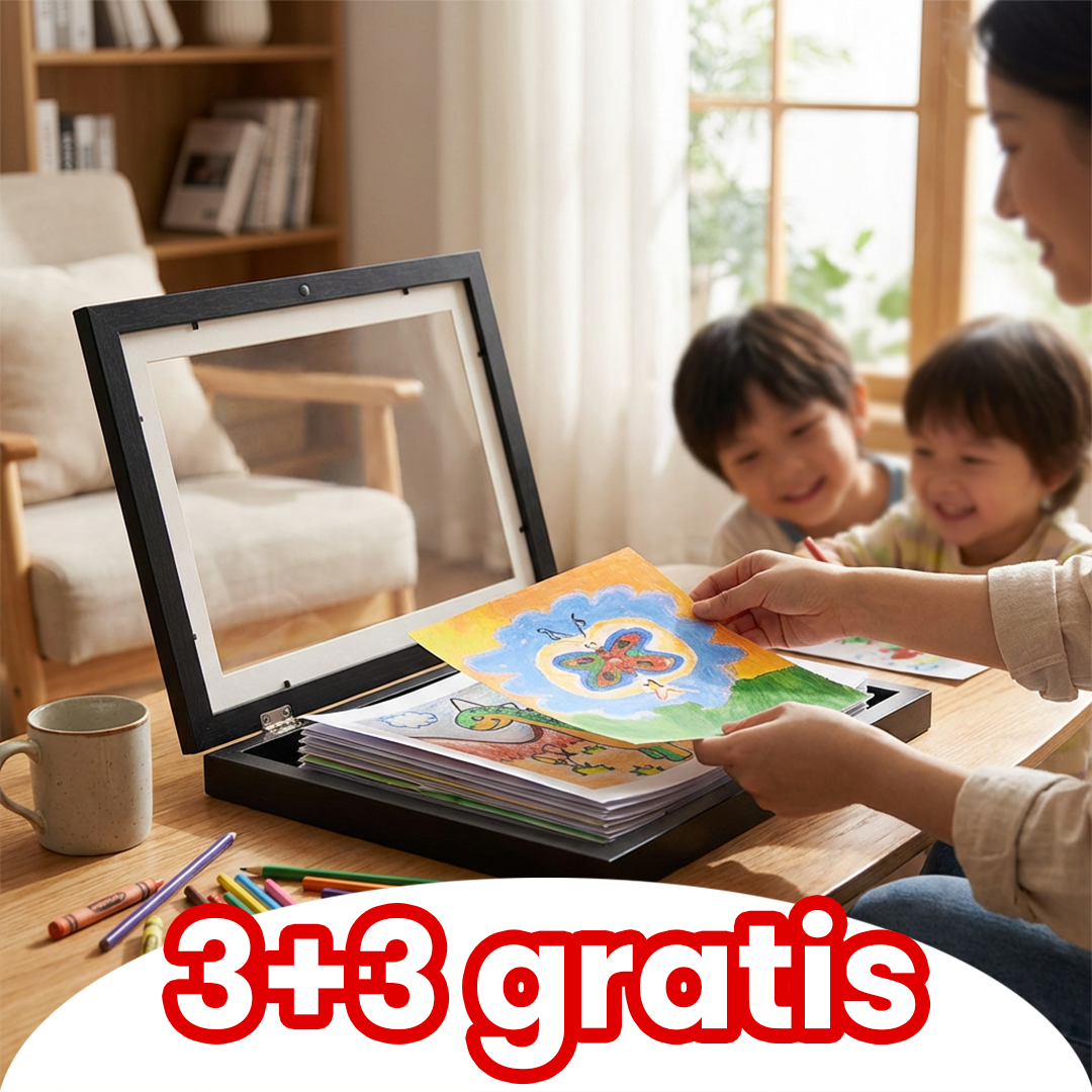 Pachet 1+1 Ramă Amintiri Desene Copii A4 – Organizează și Expune Creativitatea Fără Haos