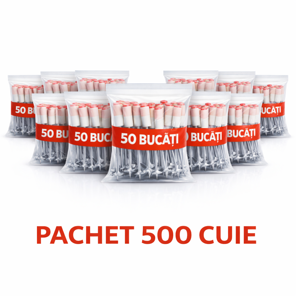 10 Pungi Cuie (500 buc) | Set 10 pungi cuie pentru pistol fixare – stoc complet pentru proiecte mari