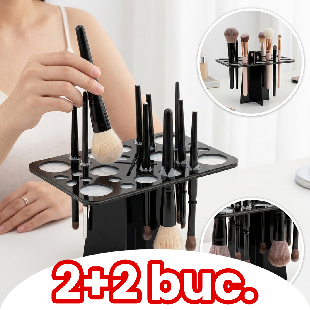 Pachet 1+1 Suport Uscare Pensule Machiaj – Organizare Rapidă și Uscare Corectă pentru Pensule Perfect Curate