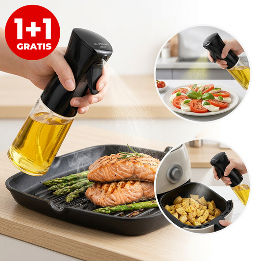 1+1 Sticlă cu Pulverizare Ulei 200ml – Spray Fin pentru Gătit Uniform și Control Total al Cantității