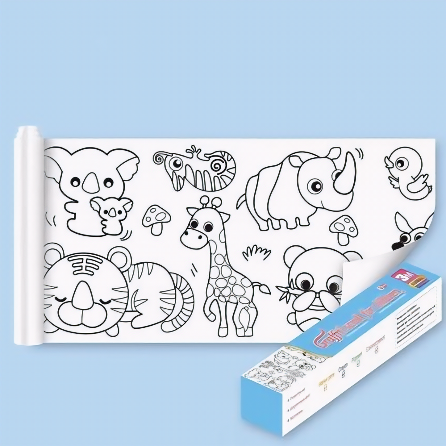 Rola cu Desene de Colorat - Animale
