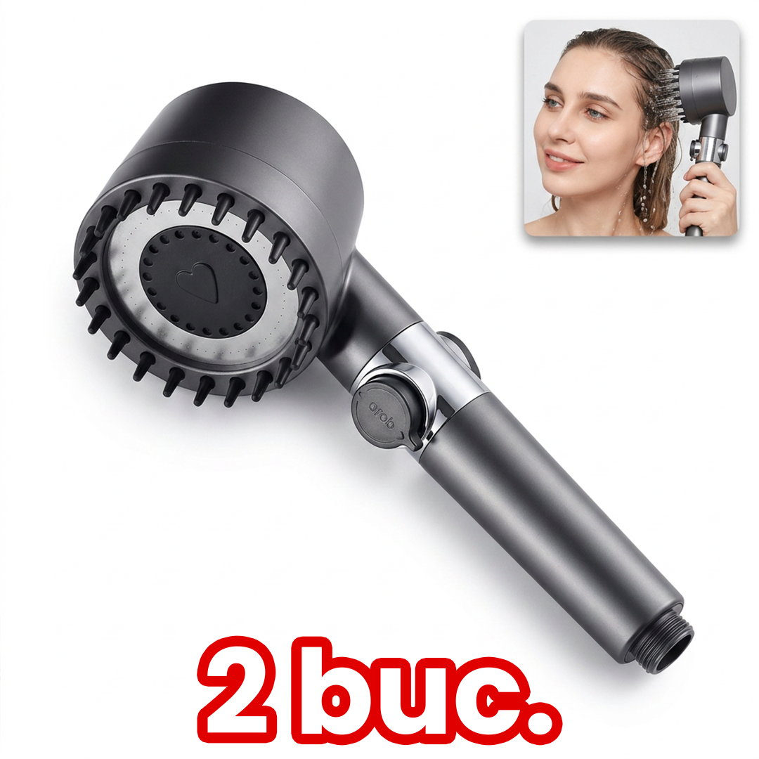 Cap de Duș cu Masaj și Filtru – Presiune Reglabilă, 4 Moduri de Jet și Relaxare Totală Acasă