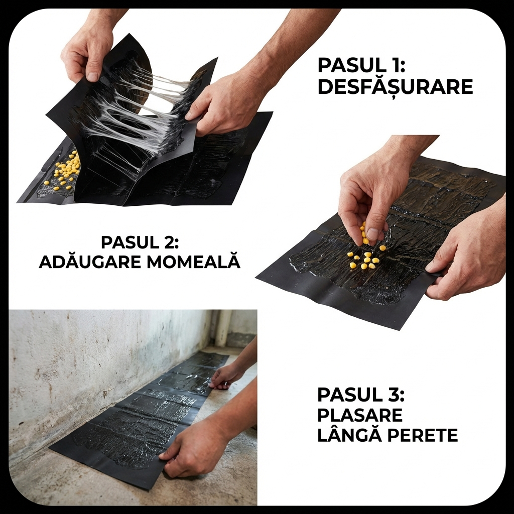 4 bucati - Covoraș lipici non-toxică pentru șoareci – fără chimicale