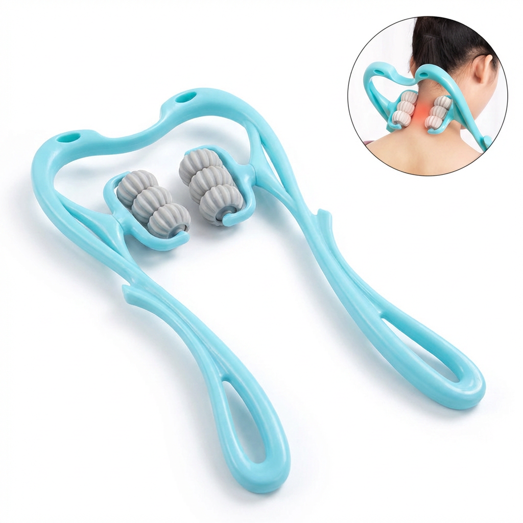 Masajor Cervical Manual cu Role – Relaxare Rapidă pentru Gât și Umeri