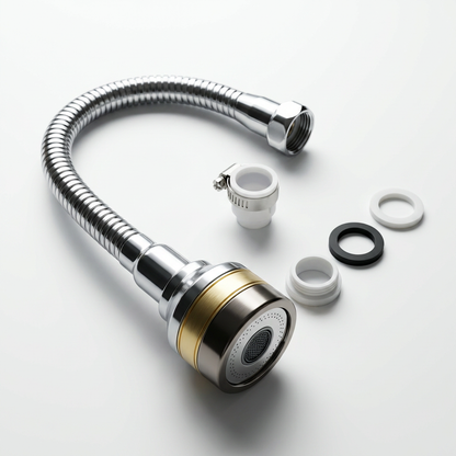 Pachet 1+1 Extensie Robinet Flexibilă Metalică – Control Total al Apei și Fără Stropi în Bucătărie sau Baie