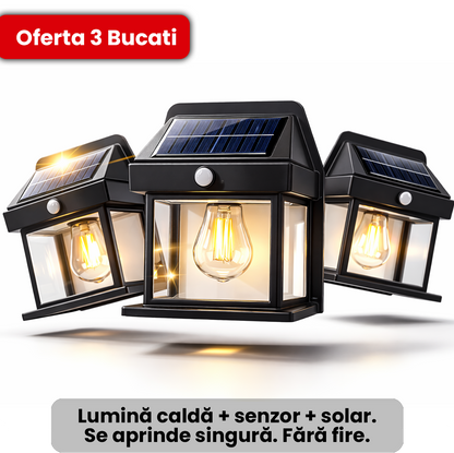 Set 3 x Lampa Solara cu bec