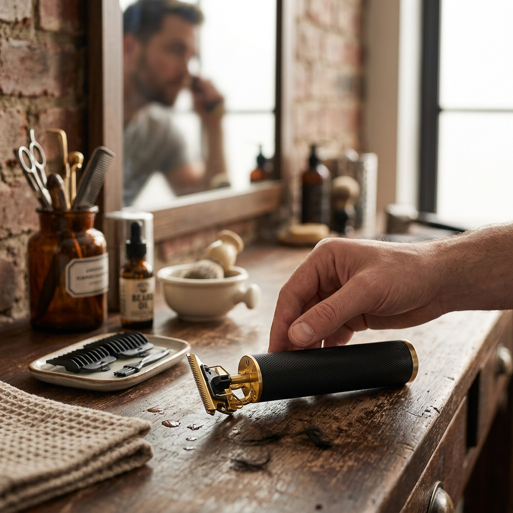 1+1 Mașină de Tuns și Ras Vintage – Precizie Profesională și Design Barbershop Premium