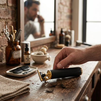 1+1 Mașină de Tuns și Ras Vintage – Precizie Profesională și Design Barbershop Premium