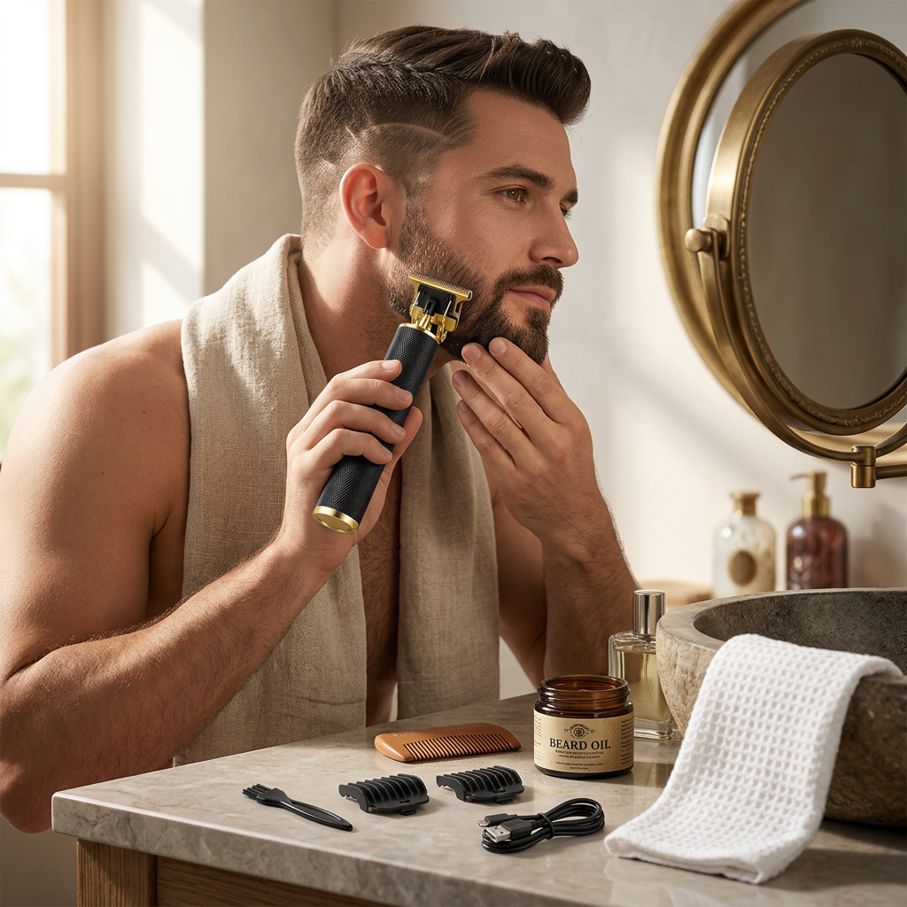 1+1 Mașină de Tuns și Ras Vintage – Precizie Profesională și Design Barbershop Premium