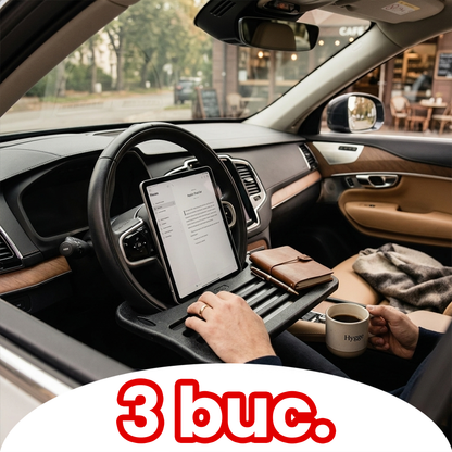Măsuță pentru Volan Auto Multifuncțională – Birou Portabil pentru Laptop, Mâncare sau Organizare