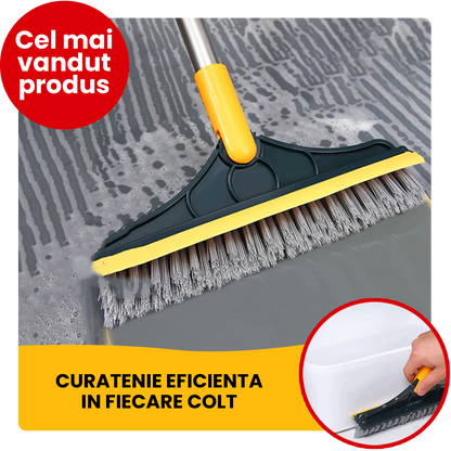 Matura 2in1, perie cu racleta, cu peri in forma de V, coada din otel inoxi