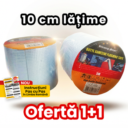 Oferta 1+1 | 10 cm LATIME | Banda Adeziva Rezistenta la apa Butilica | STRONG BEAR