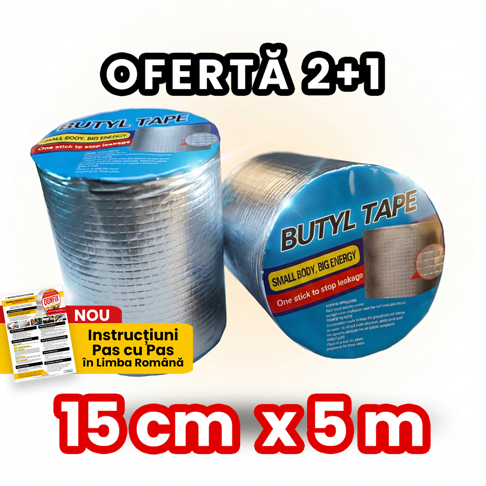 Oferta 2+1 | 15cm LATIME | Banda Adeziva Rezistenta la apa Butilica | JODY