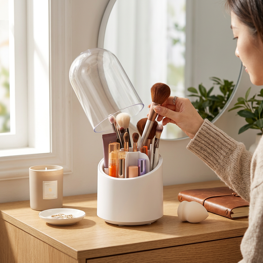 Pachet 1+1 Organizator pentru Pensule de Machiaj – Spațiu Elegant și Organizare Perfectă pentru Produsele Tale Beauty