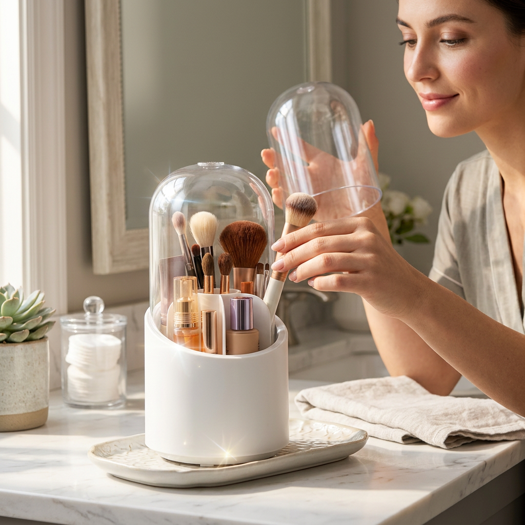 Pachet 1+1 Organizator pentru Pensule de Machiaj – Spațiu Elegant și Organizare Perfectă pentru Produsele Tale Beauty