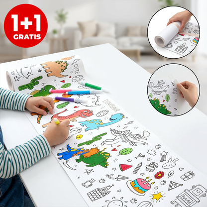 Pachet 1+1 Rolă cu Desene de Colorat – Activitate Creativă Prelungită pentru Copii, Fără Ecrane și Fără Întreruperi