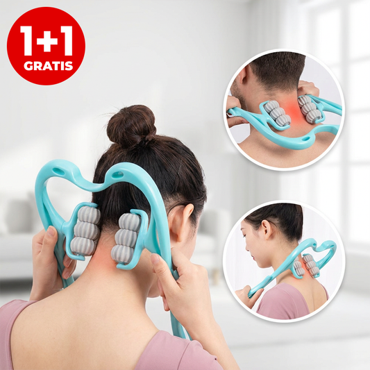 Pachet 1+1 Masajor Cervical Manual cu Role – Relaxare Rapidă pentru Gât, Umeri și Zona Cervicală