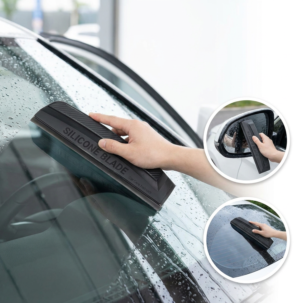 Racletă din Silicon pentru Geamuri Auto – Ștergere Perfectă Fără Urme