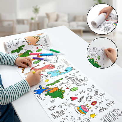 Rola cu Desene de Colorat - Animale