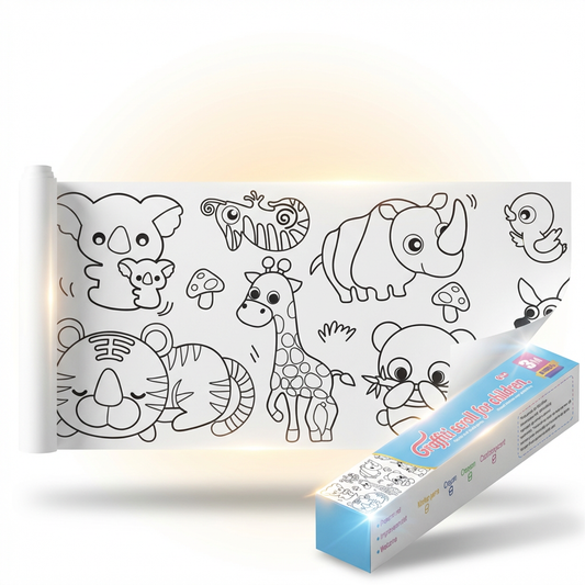 Rola cu Desene de Colorat - Animale