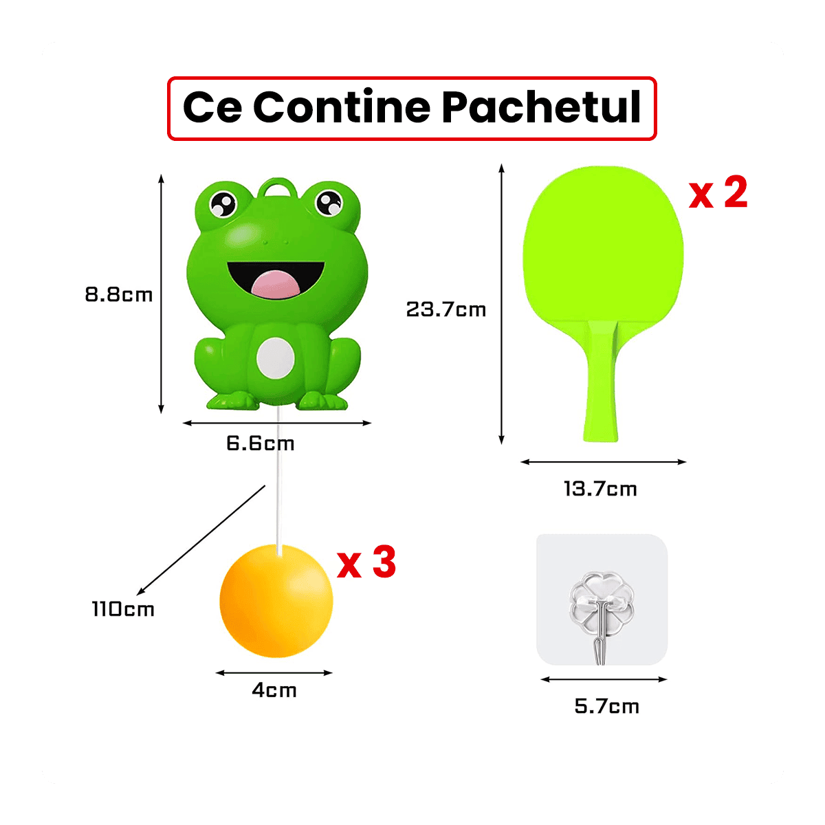 1+1 Palete Tenis Copii | Set Palete Tenis | Activitate Indoor pentru Familie, Copii și Relaxare Activă