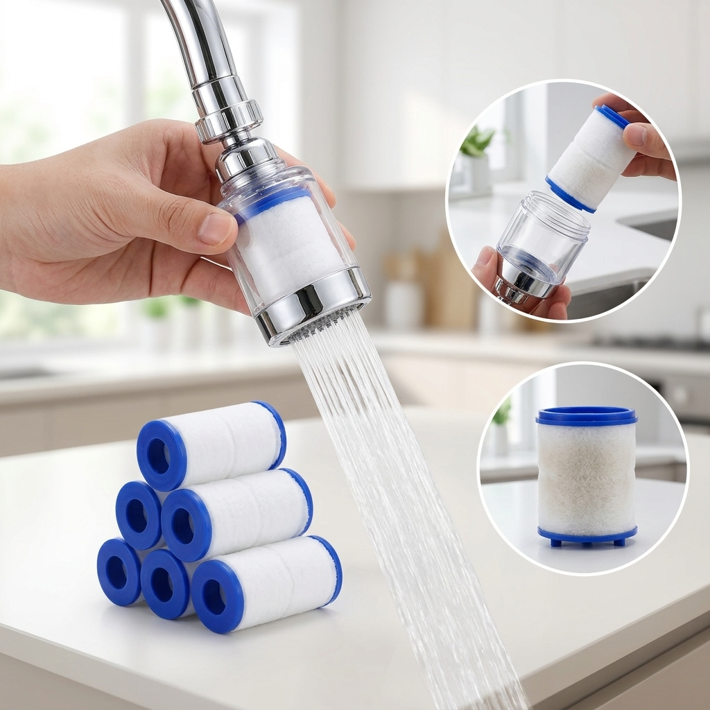Set Rezerve Filtru Bumbac pentru Extensie Robinet – Apă Mai Curată în Fiecare Zi