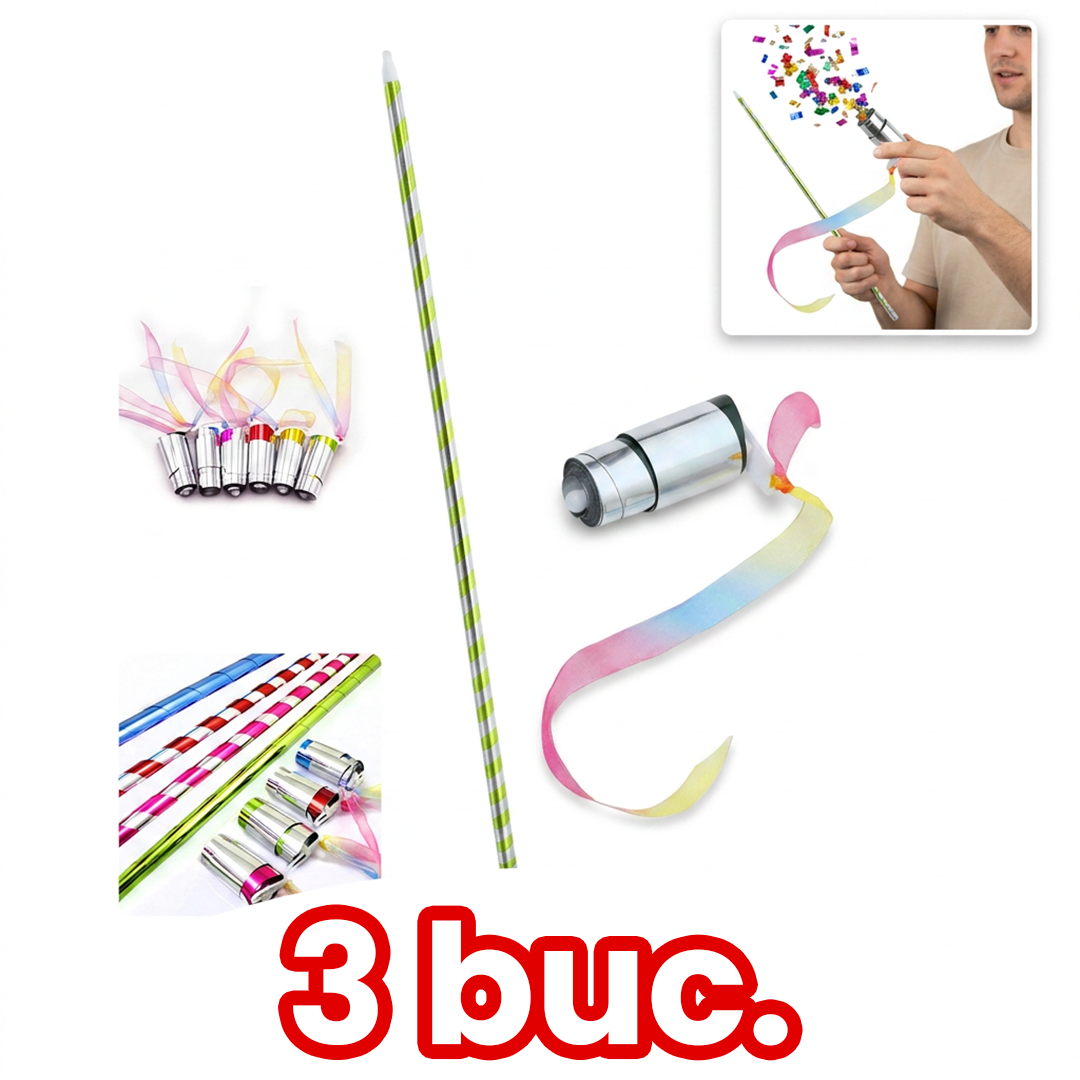 Set 3 Baghete Magice Telescopice Multicolore – Efect WOW Instant pentru Petreceri și Distracție