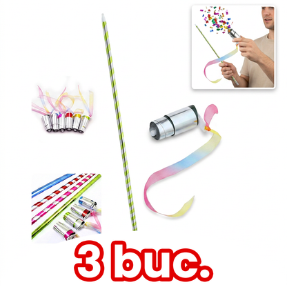 Set 3 Baghete Magice Telescopice Multicolore – Efect WOW Instant pentru Petreceri și Distracție