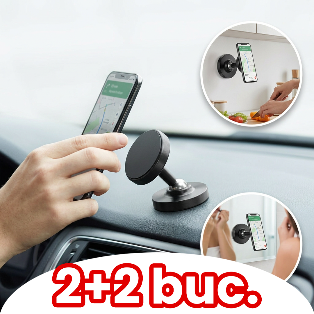 Pachet 1+1 Suport de Telefon cu 2 Magneți – Trepied Magnetic pentru Filmări, Vloguri și Tutoriale