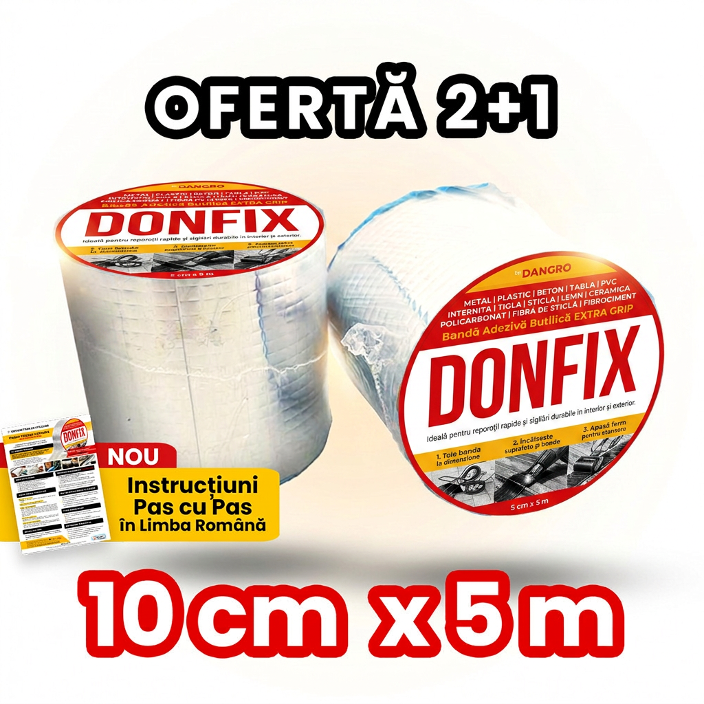 Oferta 2+1 | 10cm LATIME | Banda Adeziva Rezistenta la apa Butilica | JODY