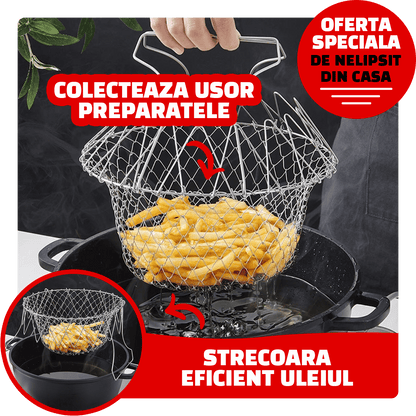 1+1 Cos de gatit universal pliabil din inox