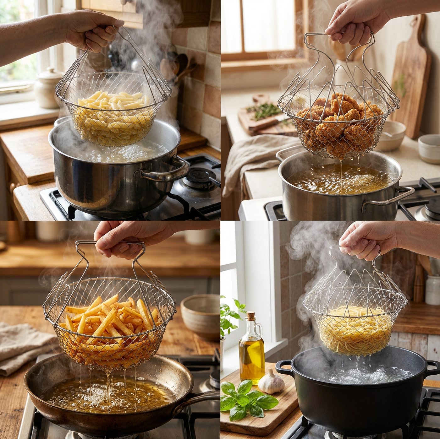 1+1 Coș de Gătit Multifuncțional