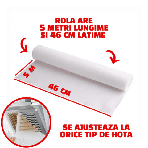 Pachet 1+1 Filtru Hotă Bucătărie 5m – Protecție de Lungă Durată împotriva Grăsimii și Mirosurilor