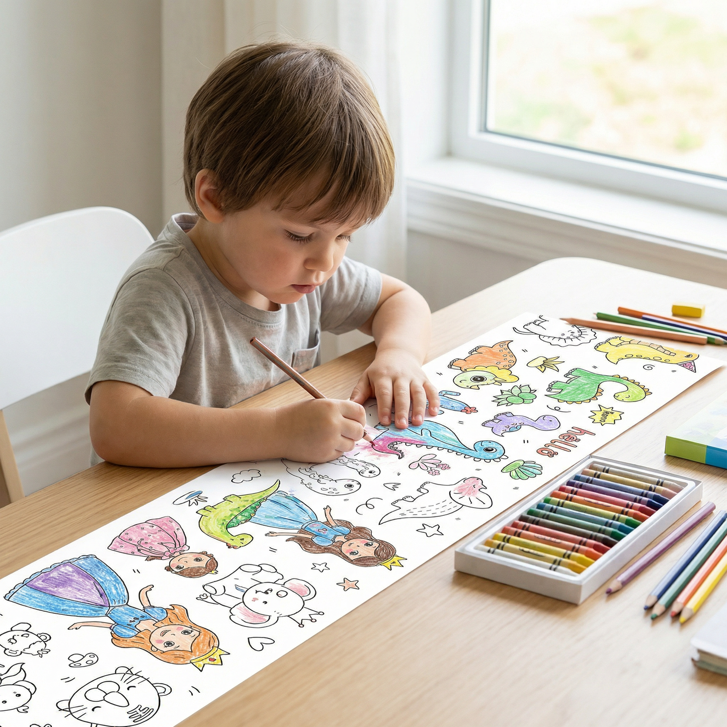 Rola cu Desene de Colorat - Dinozauri