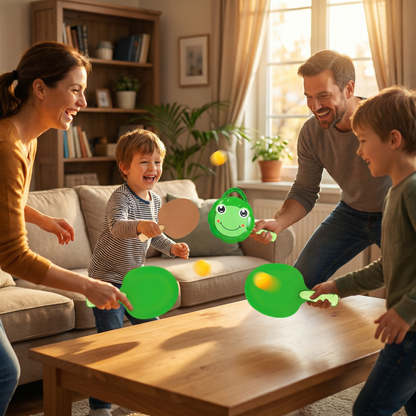 1+1 Palete Tenis Copii | Set Palete Tenis | Activitate Indoor pentru Familie, Copii și Relaxare Activă